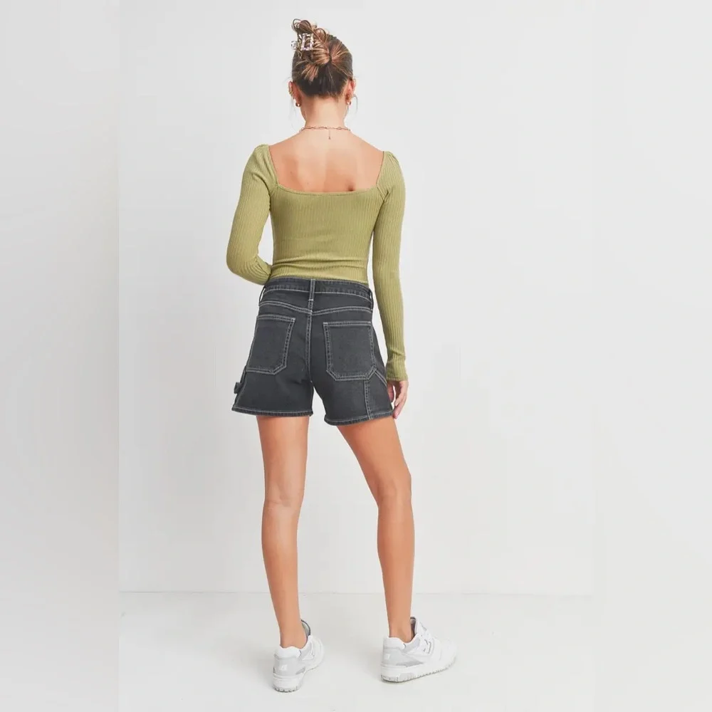 High Rise Utility Short - Washed Black - Picture 5 of 6